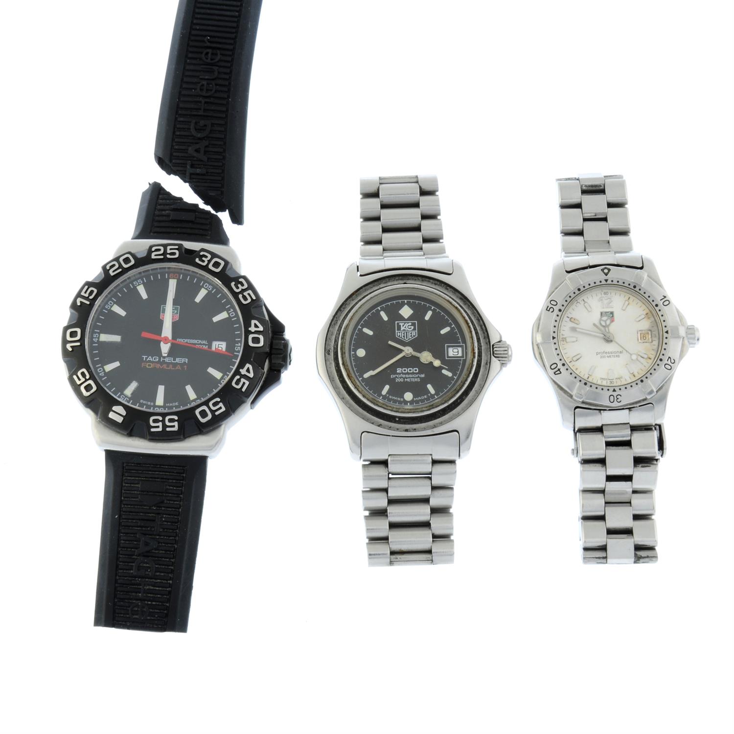 TAG Heuer - a Formula 1 watch (41mm), with two 2000 series watches.