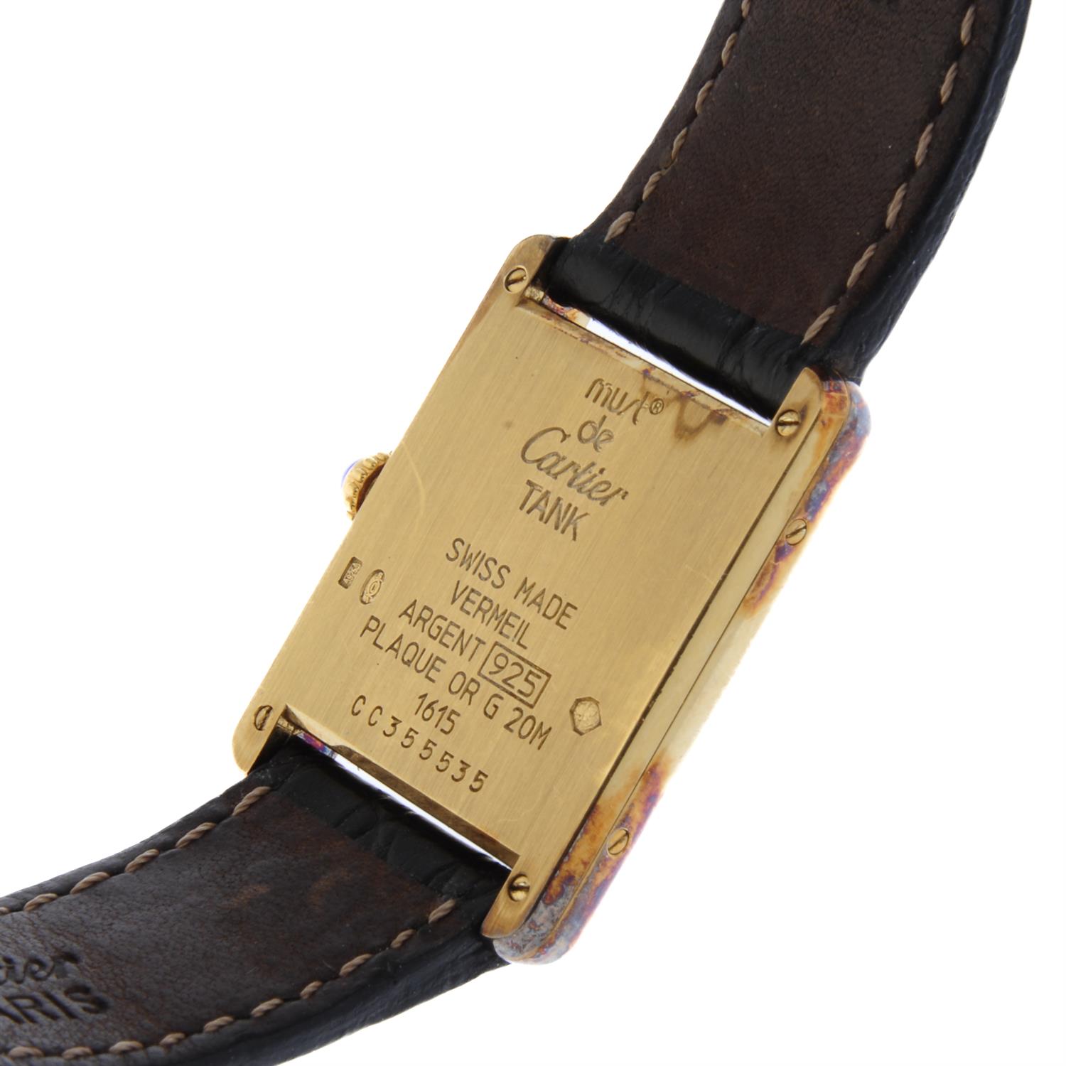 Cartier - a Must de Cartier Tank watch, 23mm. - Image 4 of 4