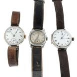 A trench style watch (34mm) with two watches.