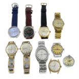 A group of mechanical and quartz watches.