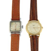 Longines - a Les Grandes Classiques watch (24mm) with a Jaeger-LeCoultre watch, 19mm.