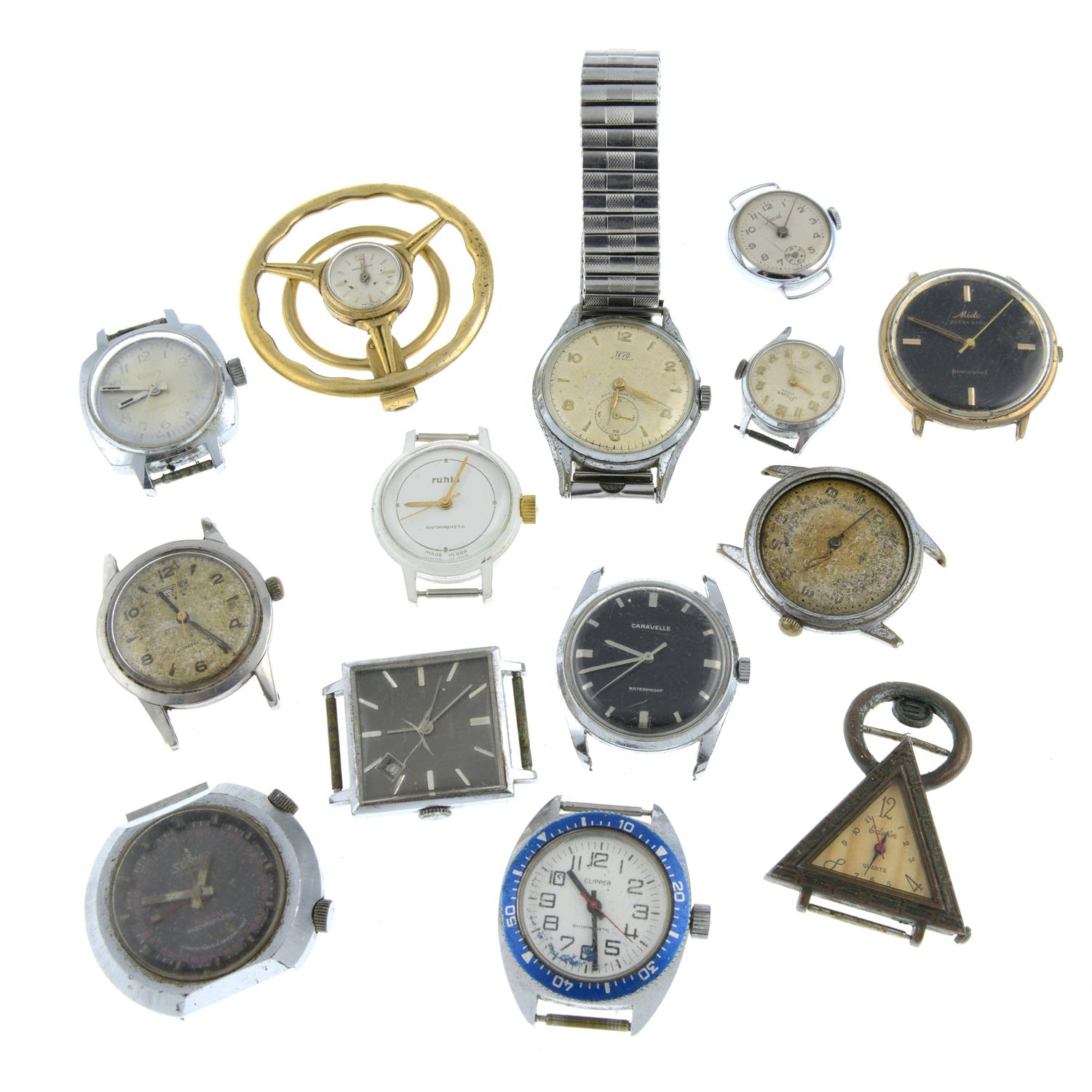 A group of fourteen assorted watches.