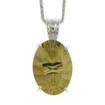 9ct gold citrine pendant with chain