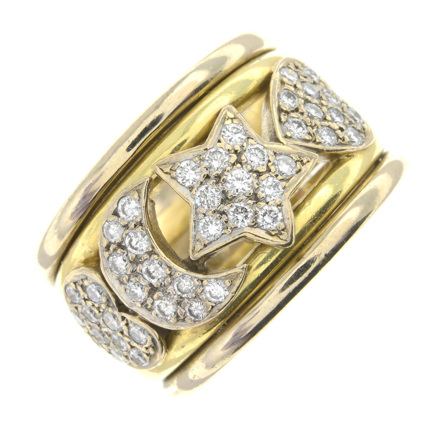 Diamond stylised band ring