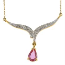 18ct gold sapphire & diamond necklace