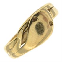 Victorian 18ct gold snake ring