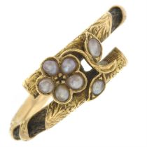 Victorian split pearl mourning ring