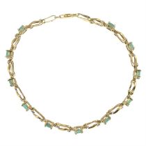 9ct gold emerald bracelet