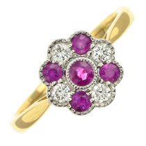 18ct gold ruby & diamond dress ring