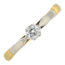 Early 20th century gold single-stone diamond ring