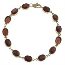 9ct gold garnet bracelet