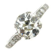 Mid 20th century platinum diamond ring