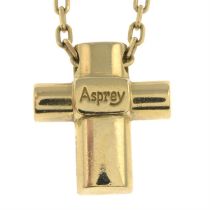 18ct gold cross necklace, by Asprey