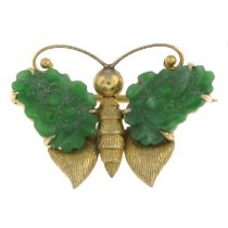 Jade butterfly brooch