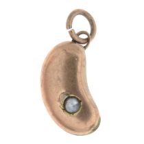 Early 20th century split pearl bean charm