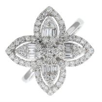 Diamond floral cluster ring