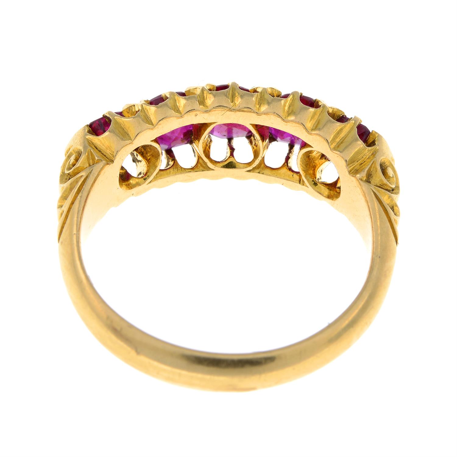 Edwardian ruby five-stone ring - Image 3 of 5