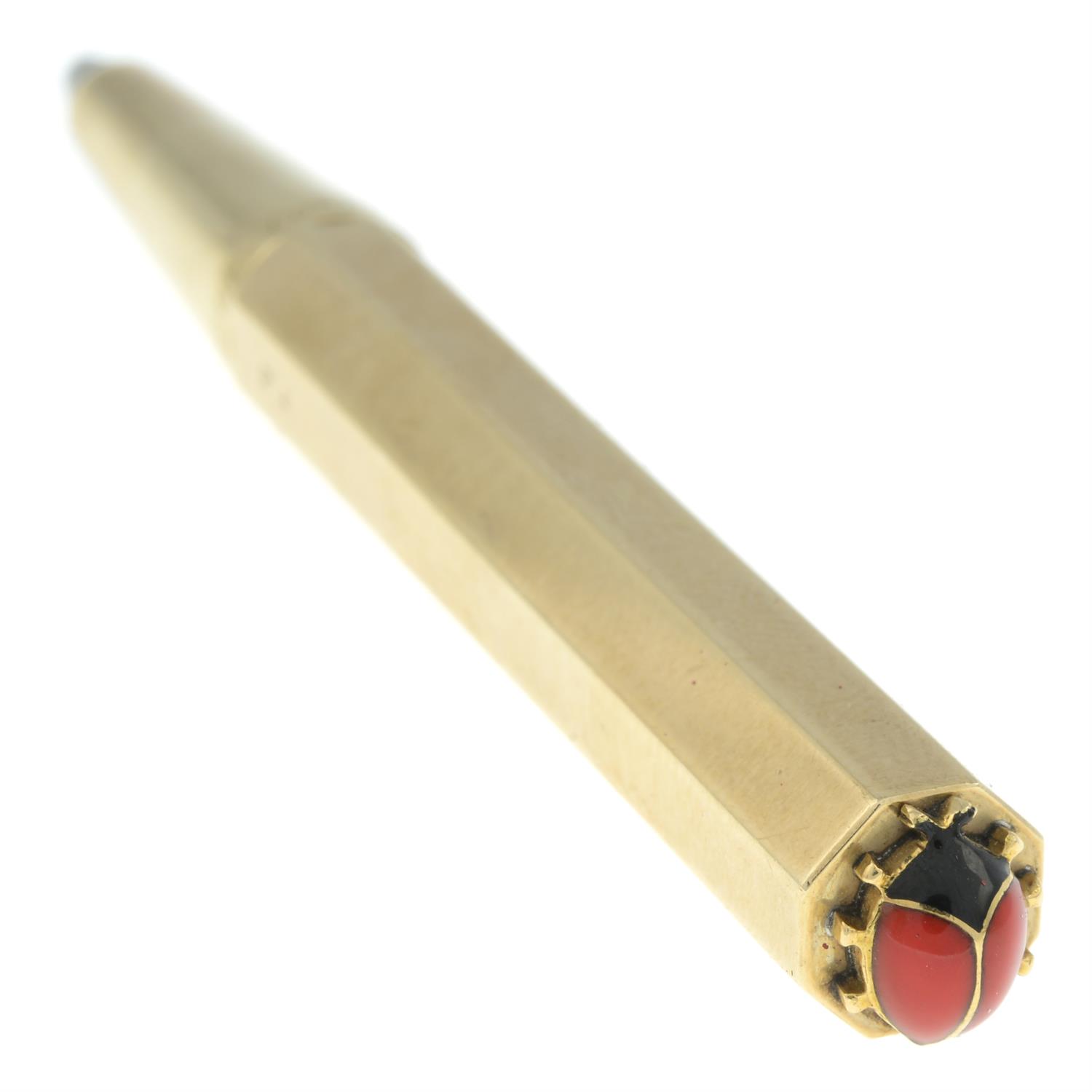 9ct gold pencil with ladybird terminal, by Cartier - Image 3 of 6