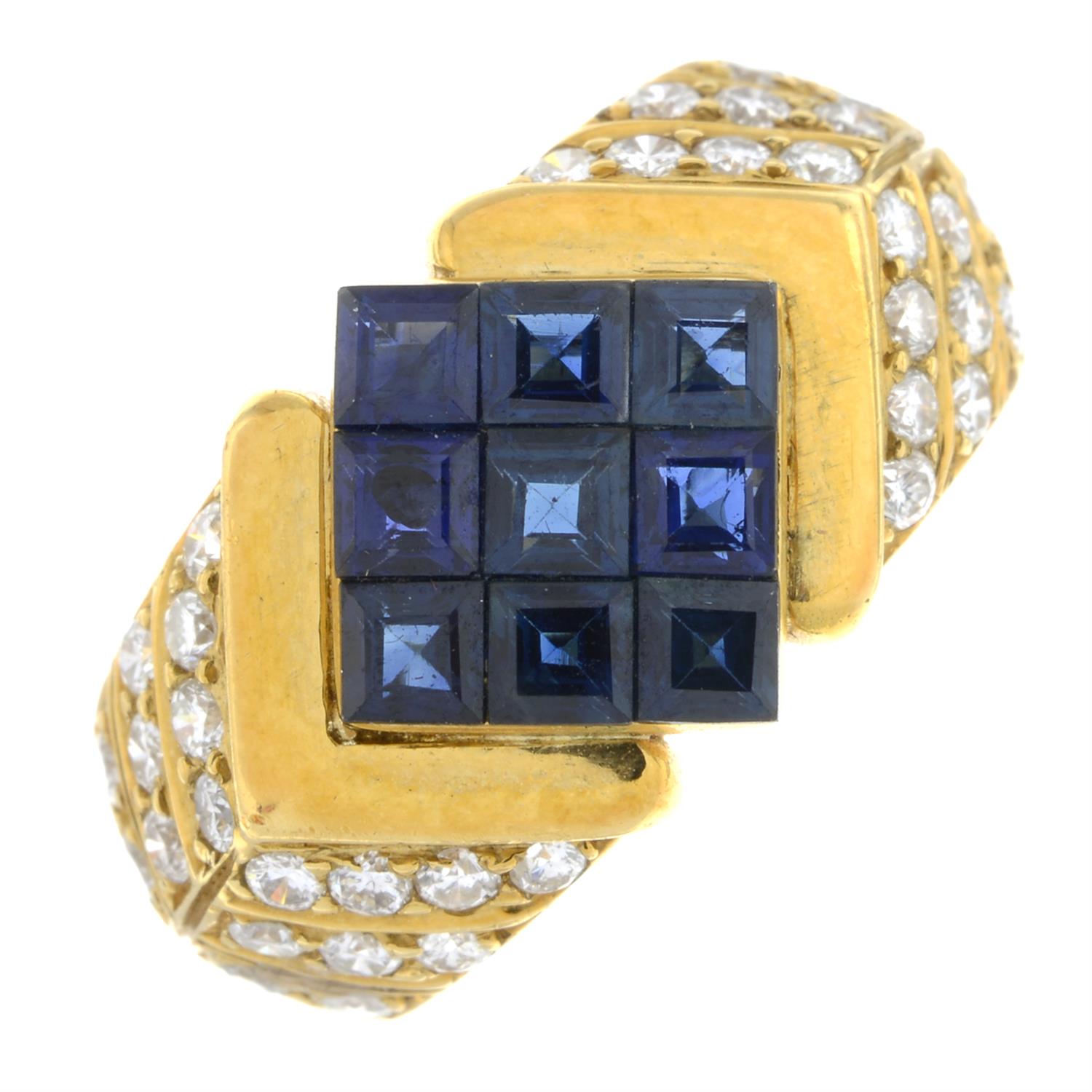 18ct gold sapphire and diamond ring - Bild 2 aus 5