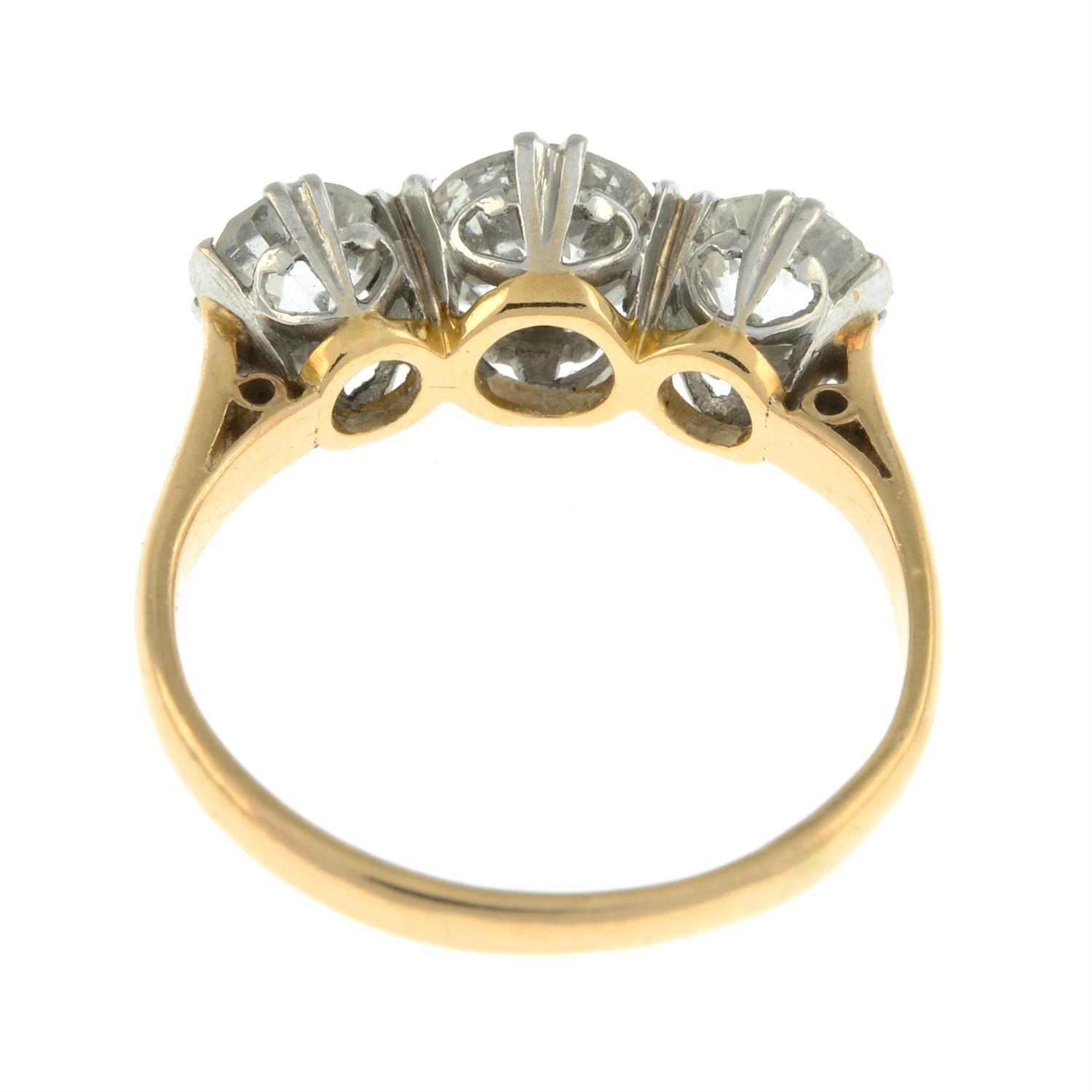 Early 20th century platinum and 18ct gold diamond ring - Bild 3 aus 5