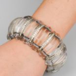 Diamond and rock crystal bracelet, by Demner