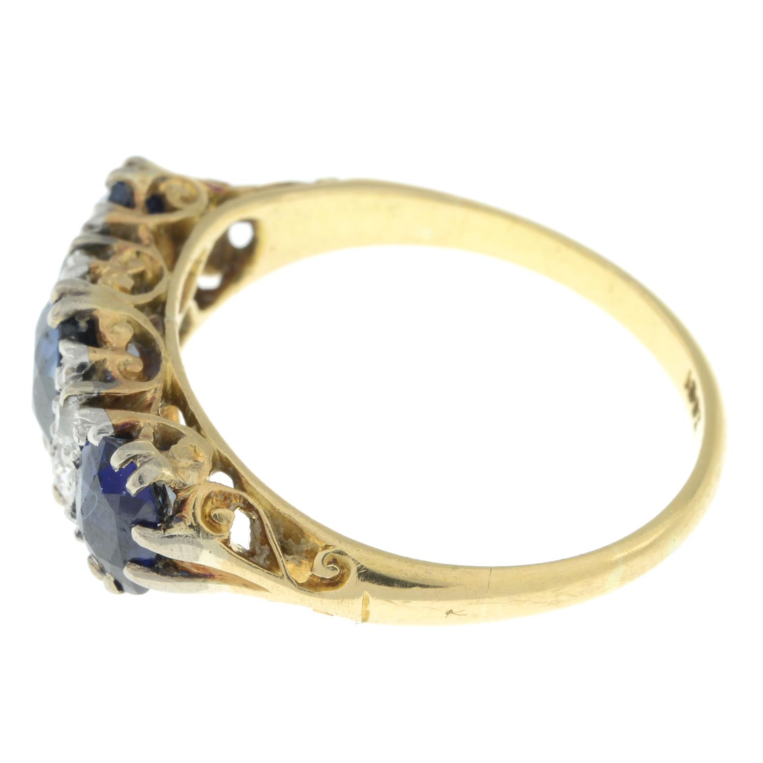 Early 20th century 18ct gold sapphire and diamond ring - Image 4 of 5