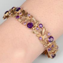 9ct gold amethyst bracelet by, Bernard Instone