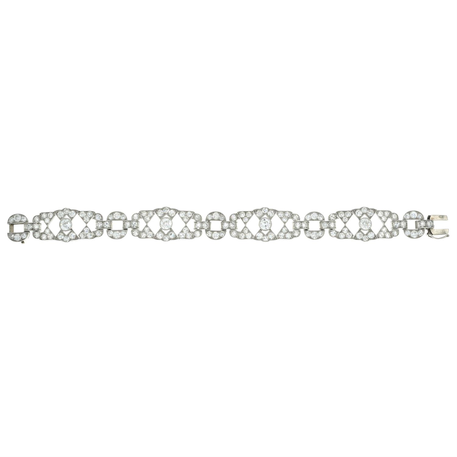 Art Deco platinum diamond bracelet - Image 2 of 4