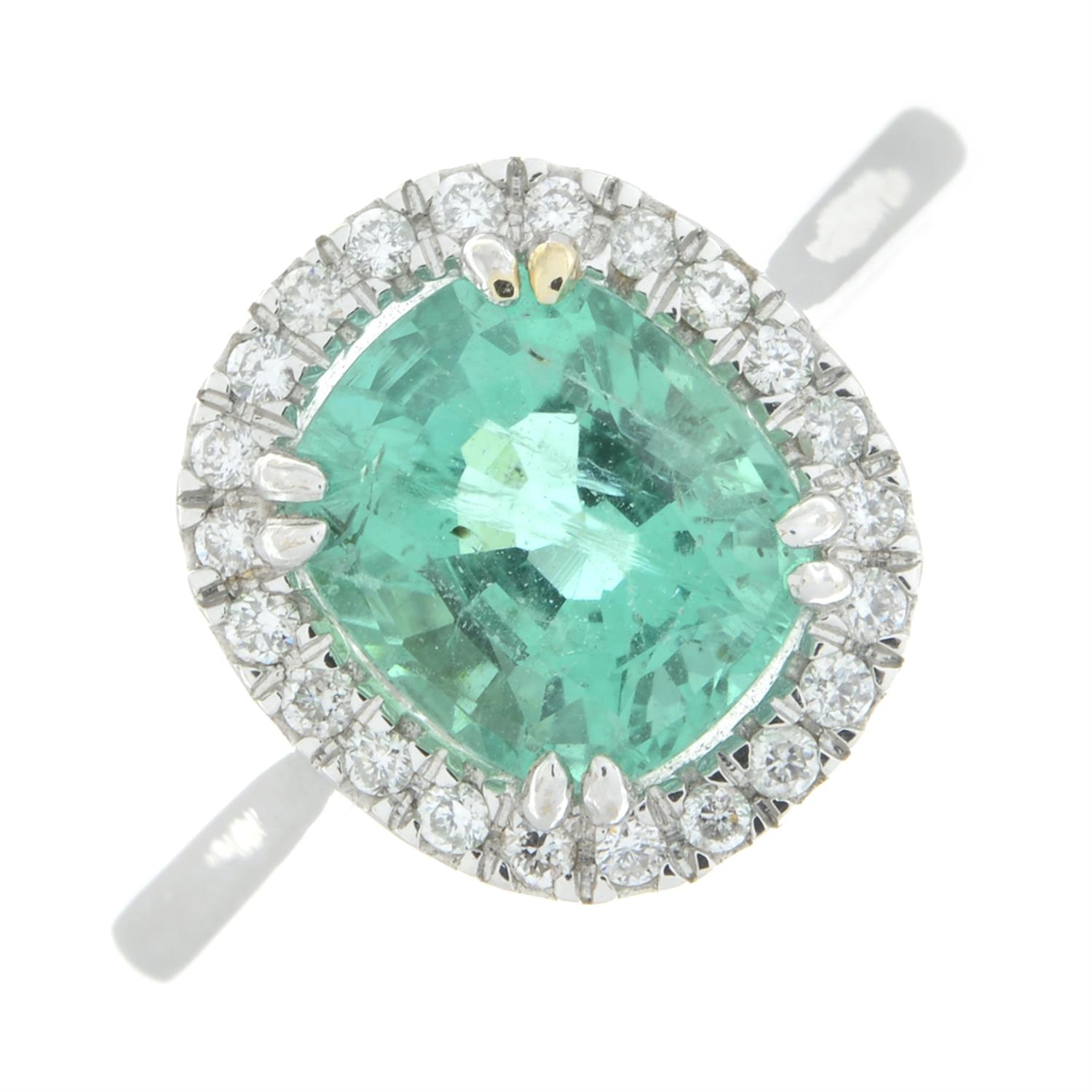 Emerald and diamond cluster ring - Image 2 of 5