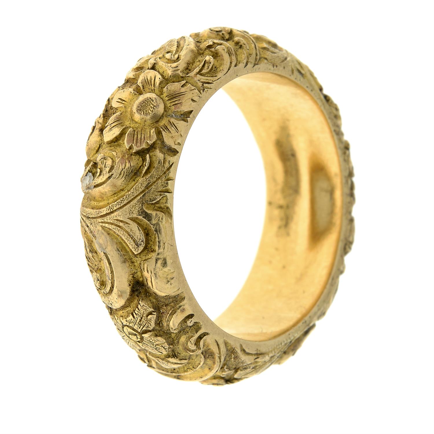 19th century gold floral band ring - Image 3 of 4