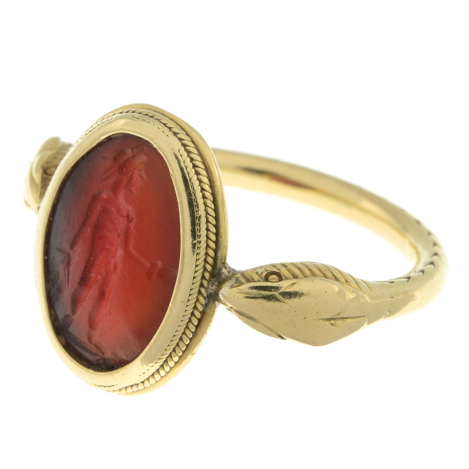 Probably Roman intaglio carnelian ring - Image 6 of 8