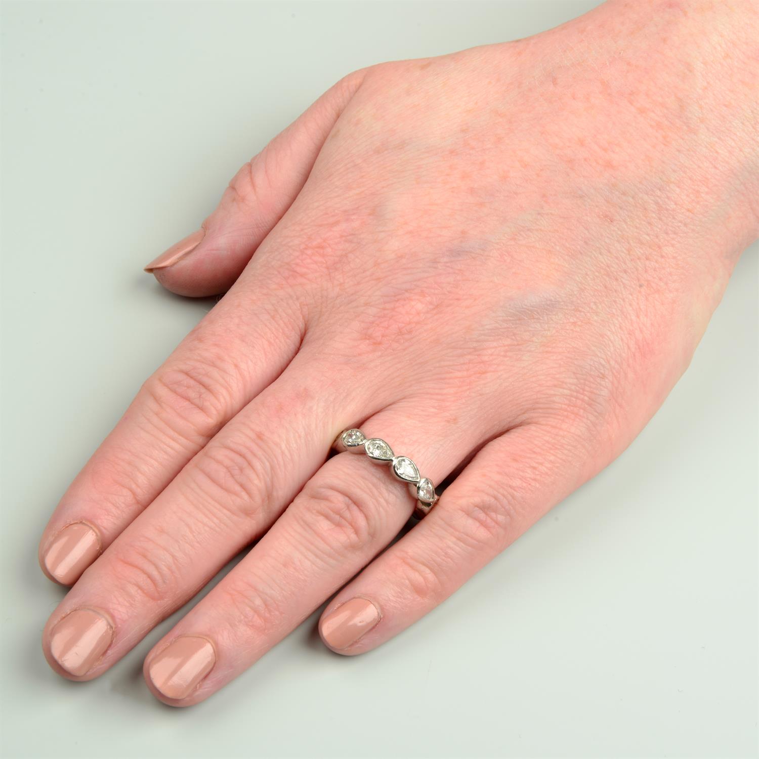 Pear-shape diamond full eternity ring - Image 6 of 7