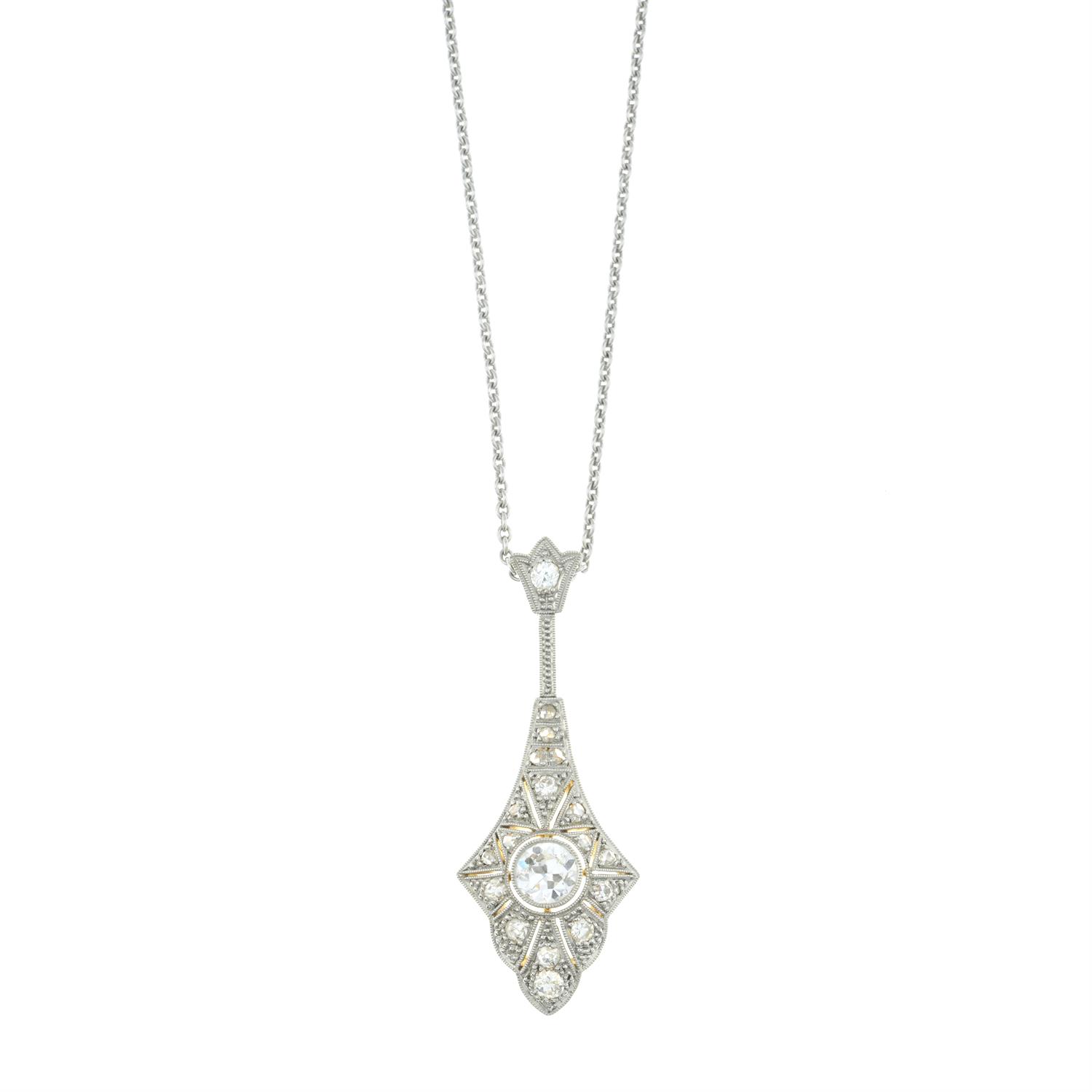 Diamond pendant, on chain - Image 2 of 6