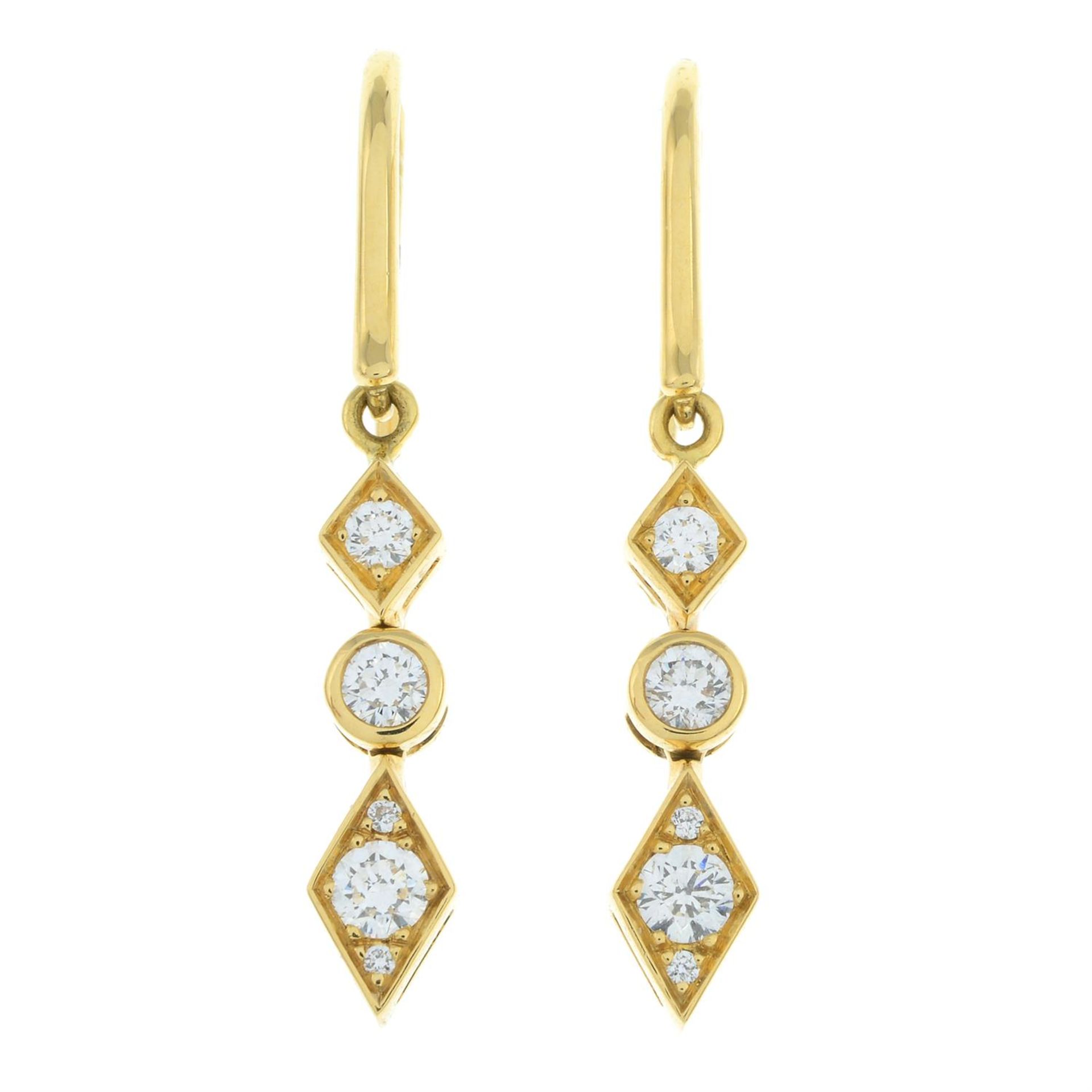 18ct gold diamond earrings, by Garrard - Image 2 of 4