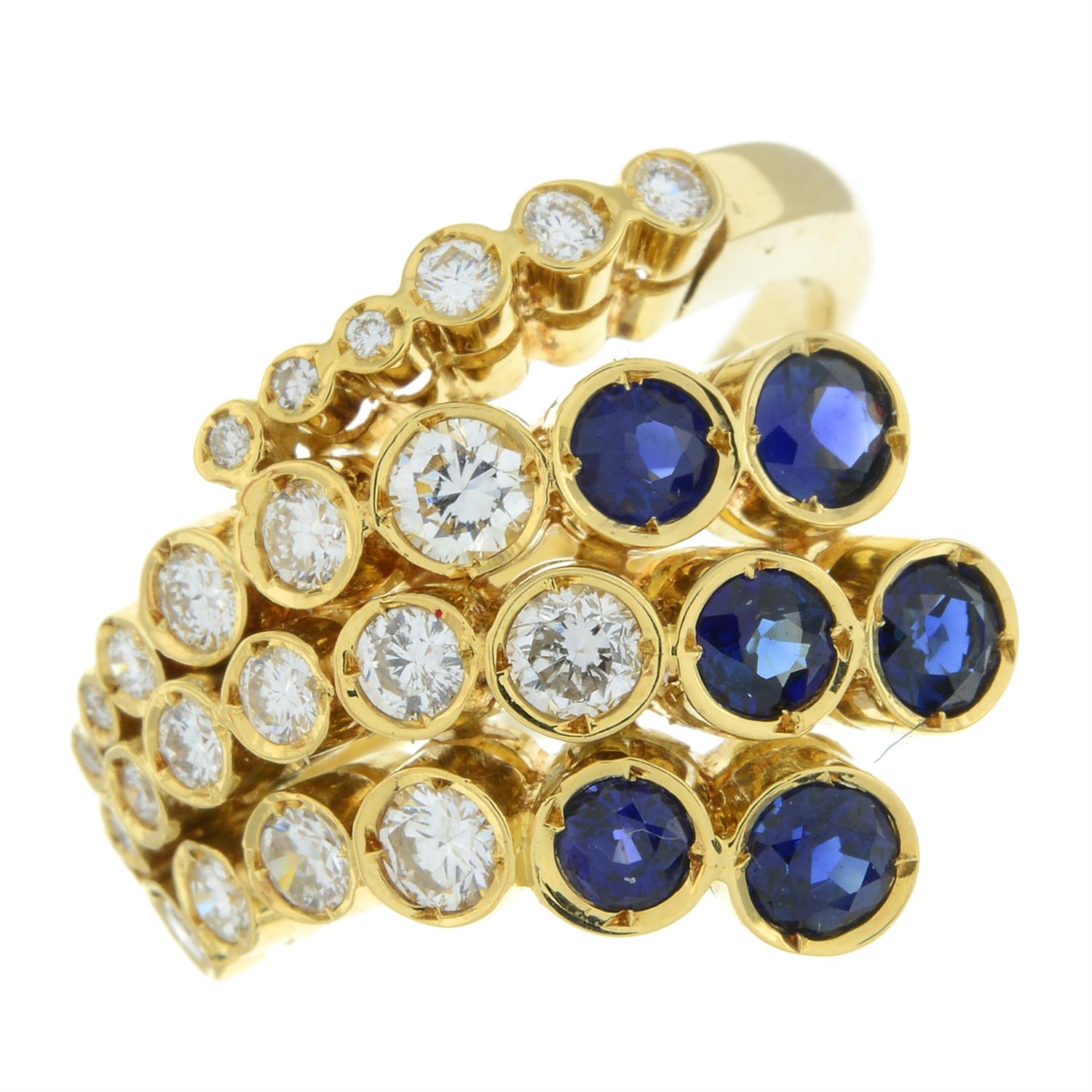 18ct gold sapphire and diamond ring, by Mappin & Webb - Bild 2 aus 5
