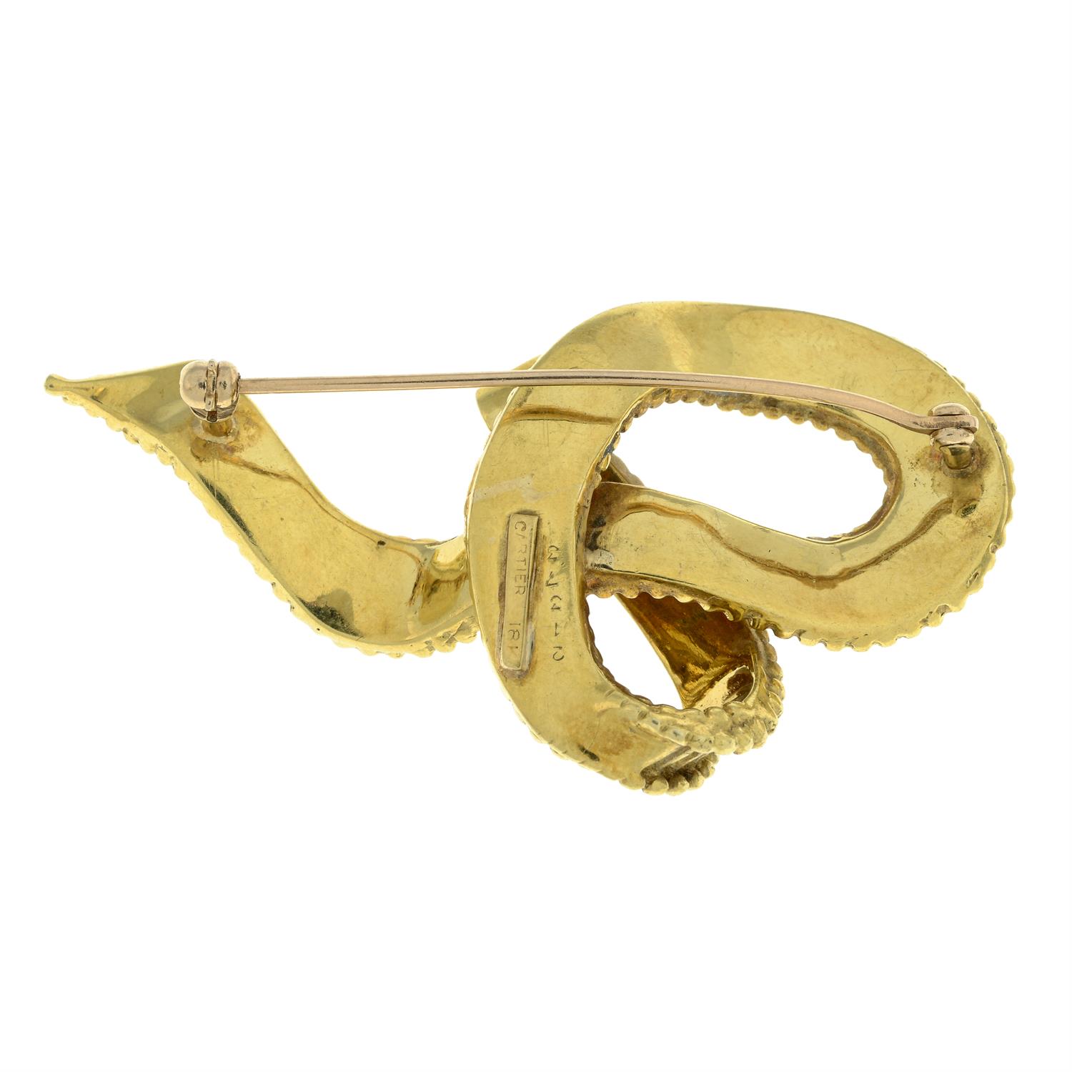 Mid 20th century 18ct gold brooch, by Cartier - Image 3 of 5