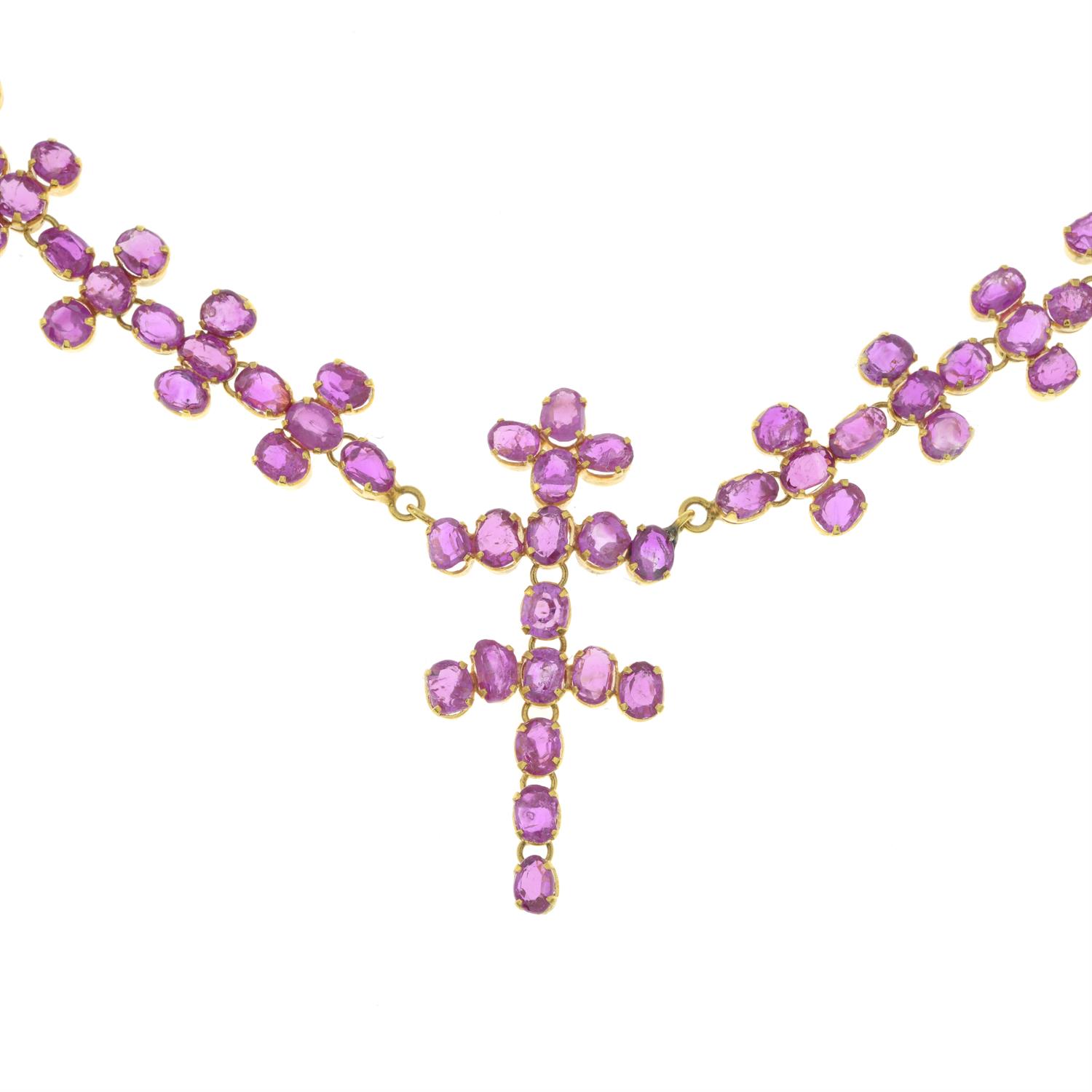 Pink sapphire necklace - Image 4 of 6