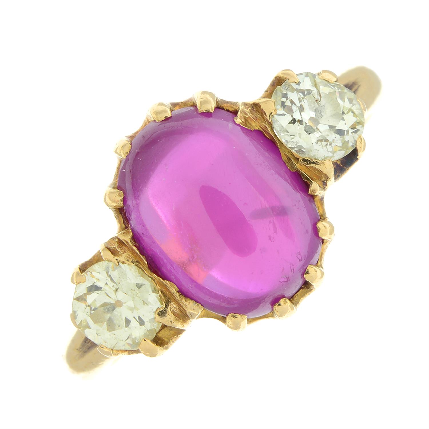 Late 19th century 18ct gold Burmese ruby and diamond ring - Image 2 of 5