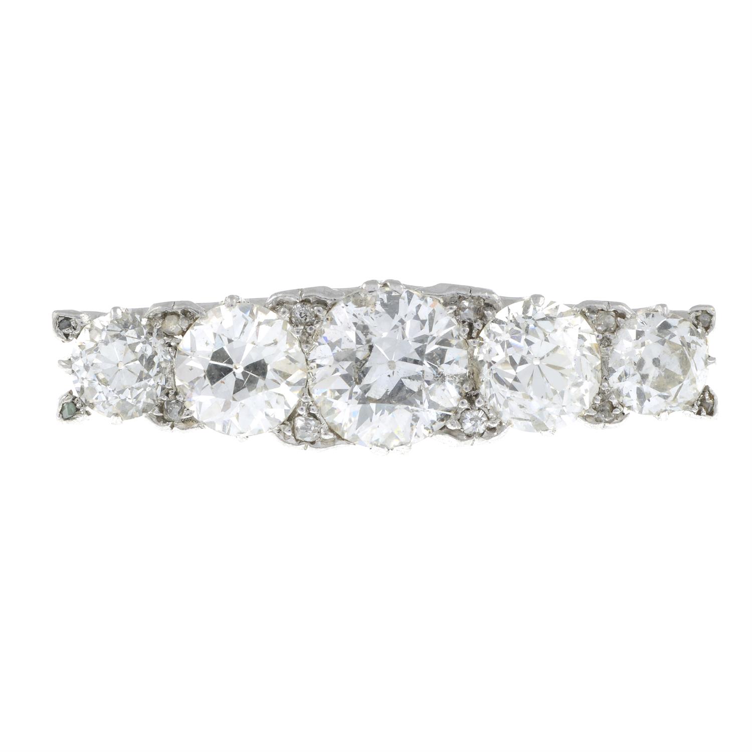 Early 20th century platinum and gold diamond bar brooch - Image 2 of 5