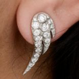 18ct gold diamond wing earrings
