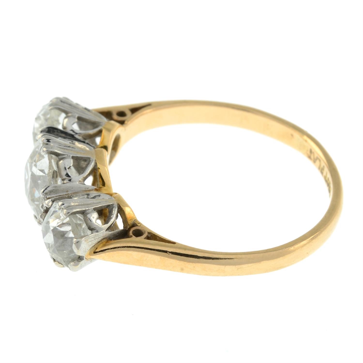 Early 20th century platinum and 18ct gold diamond ring - Bild 4 aus 5