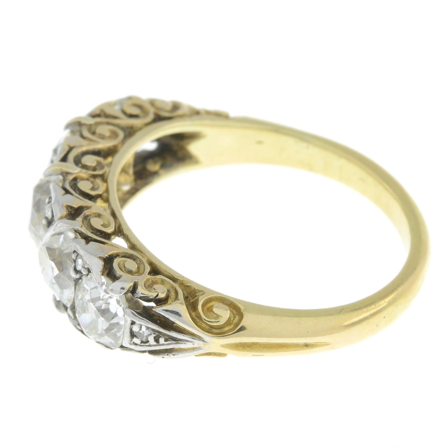 Victorian gold old-cut diamond five-stone ring - Bild 4 aus 5