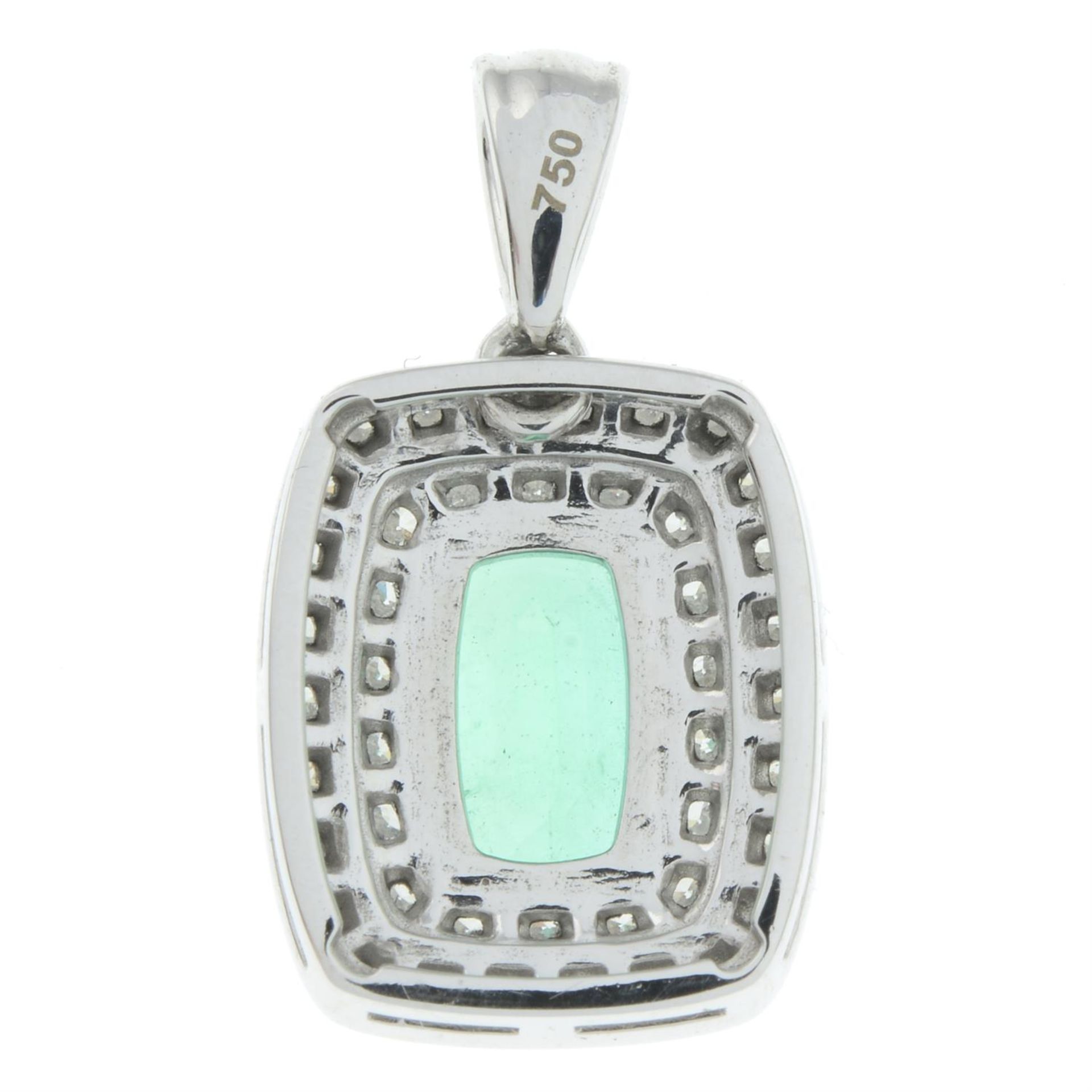 Emerald and diamond pendant - Image 3 of 4