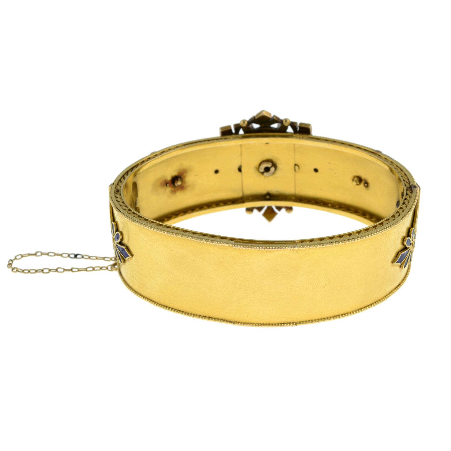 Gold gem and enamel bangle, by Carlo Giuliano - Image 3 of 5
