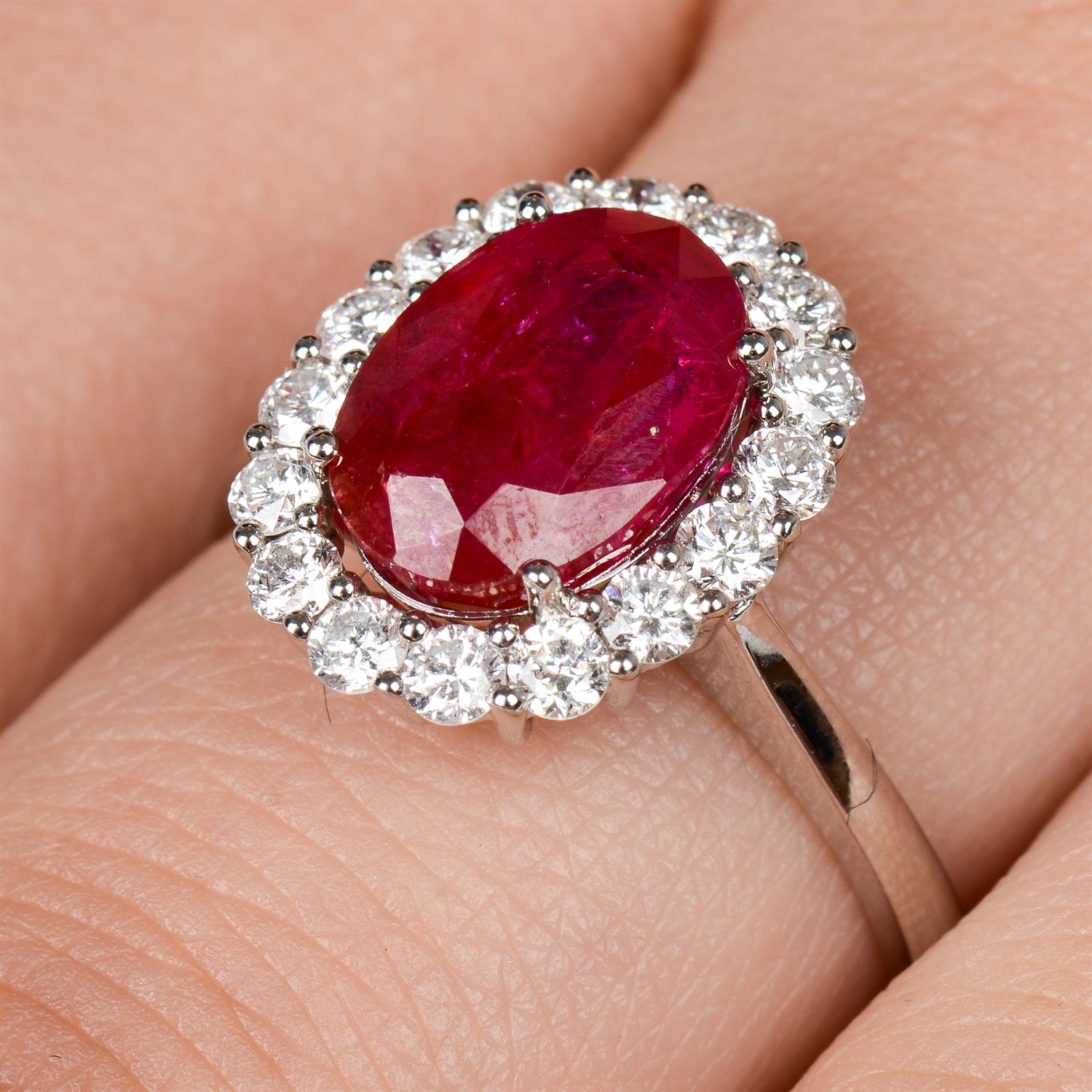 18ct gold Burmese ruby and diamond ring