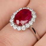 18ct gold Burmese ruby and diamond ring