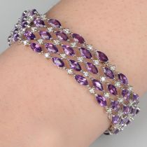 Amethyst and diamond bracelet