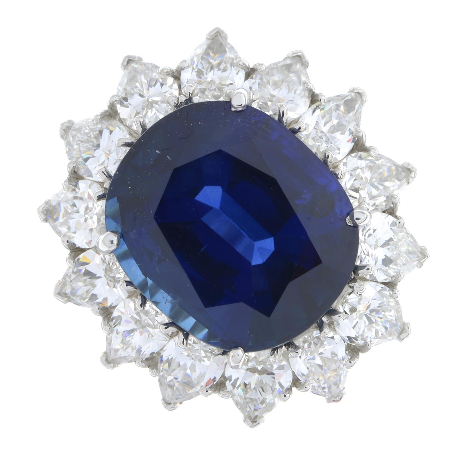 East African sapphire and Diamond cluster ring - Bild 2 aus 5