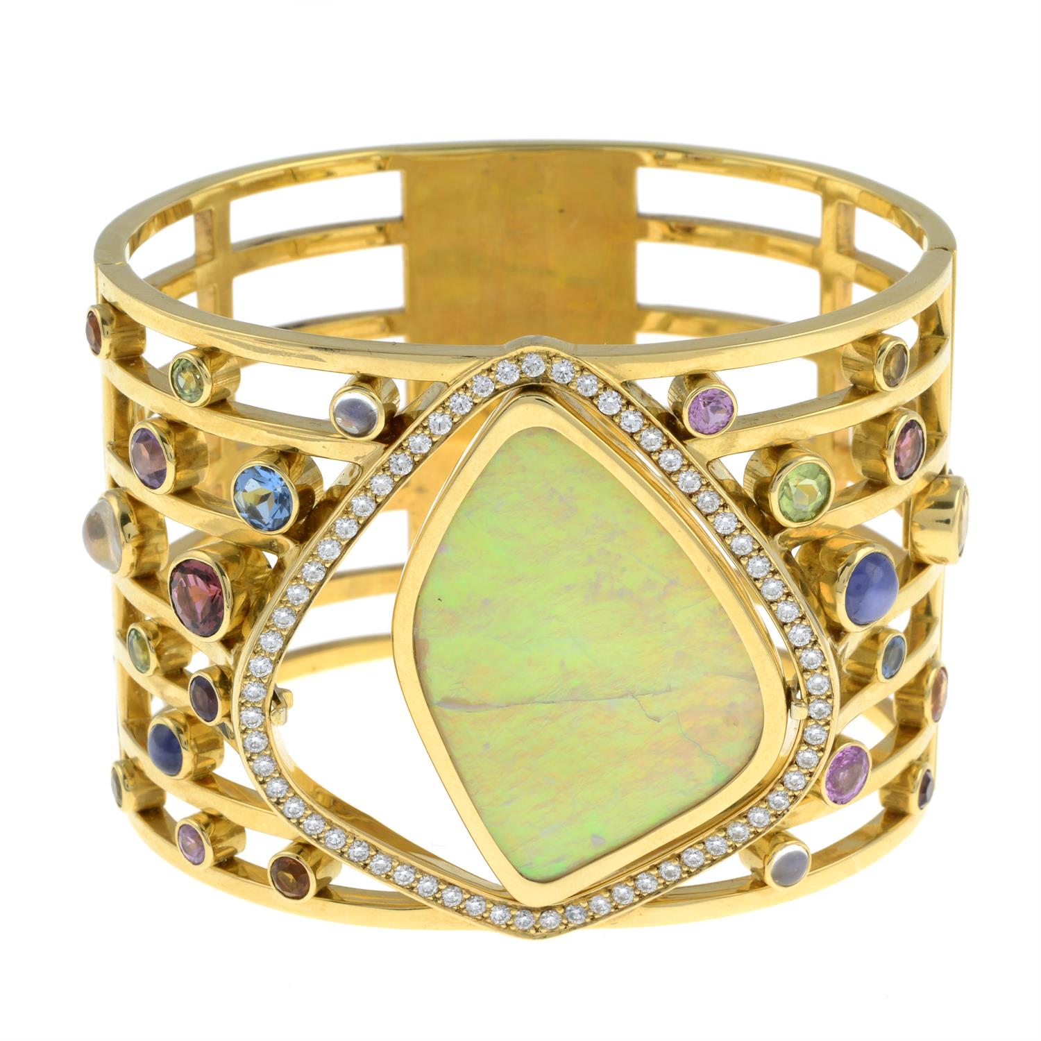 Reversible opal, diamond and gem bangle - Bild 4 aus 5