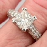Rectangular-shape diamond ring